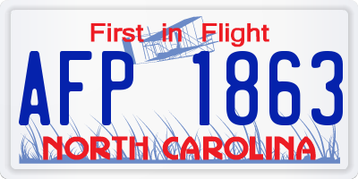 NC license plate AFP1863