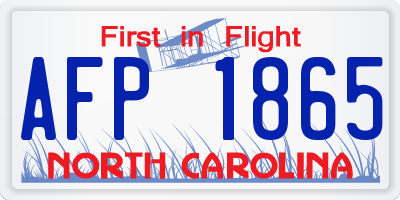 NC license plate AFP1865