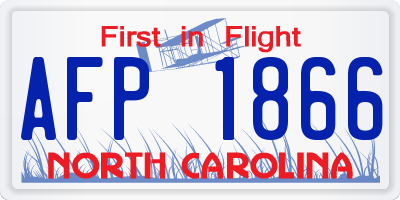 NC license plate AFP1866