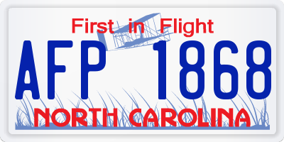NC license plate AFP1868