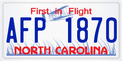 NC license plate AFP1870