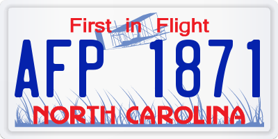 NC license plate AFP1871