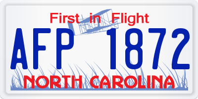 NC license plate AFP1872
