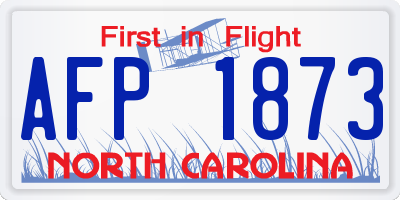NC license plate AFP1873