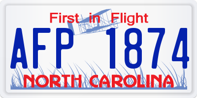 NC license plate AFP1874