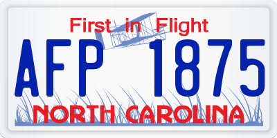 NC license plate AFP1875