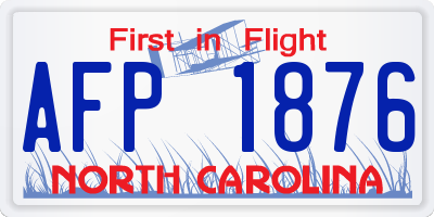 NC license plate AFP1876