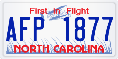 NC license plate AFP1877