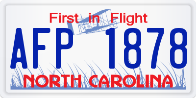 NC license plate AFP1878