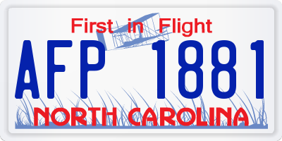 NC license plate AFP1881