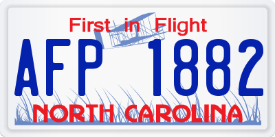 NC license plate AFP1882