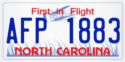 NC license plate AFP1883
