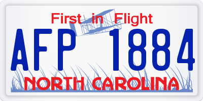 NC license plate AFP1884