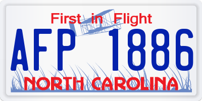 NC license plate AFP1886