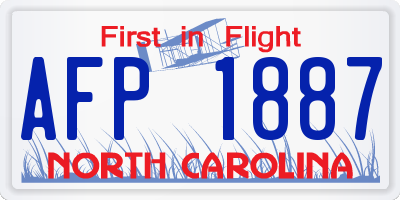 NC license plate AFP1887