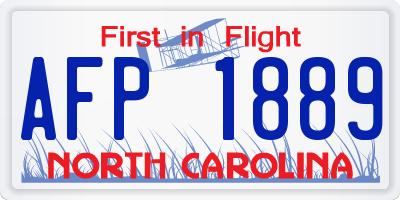 NC license plate AFP1889