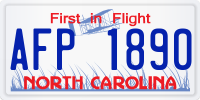 NC license plate AFP1890