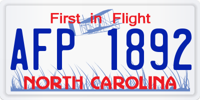 NC license plate AFP1892
