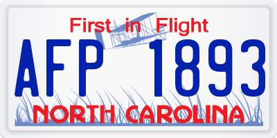 NC license plate AFP1893