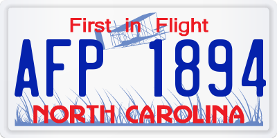 NC license plate AFP1894
