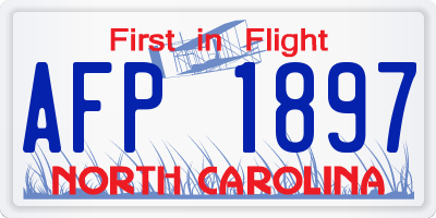 NC license plate AFP1897