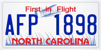 NC license plate AFP1898