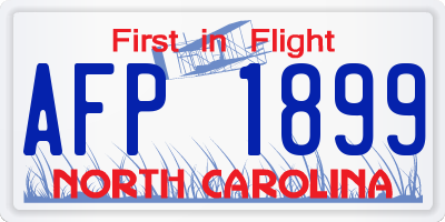 NC license plate AFP1899