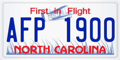 NC license plate AFP1900