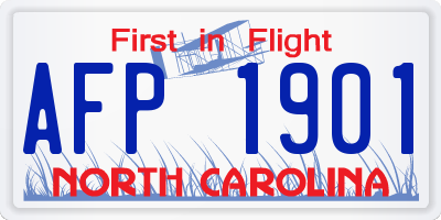 NC license plate AFP1901