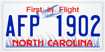NC license plate AFP1902