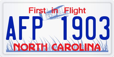 NC license plate AFP1903