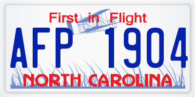 NC license plate AFP1904