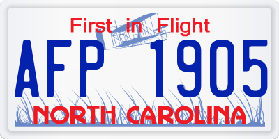 NC license plate AFP1905