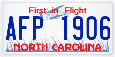 NC license plate AFP1906