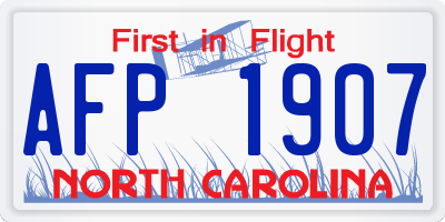 NC license plate AFP1907