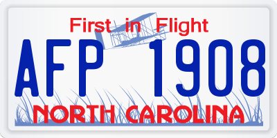 NC license plate AFP1908