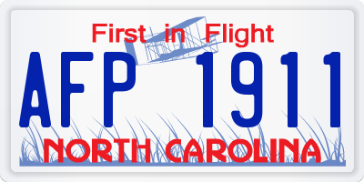NC license plate AFP1911