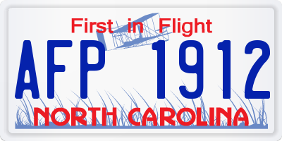NC license plate AFP1912