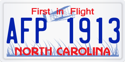 NC license plate AFP1913