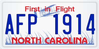 NC license plate AFP1914