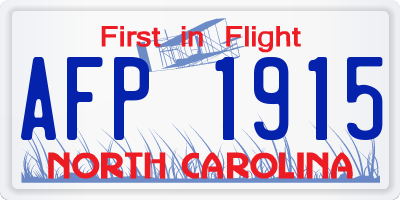 NC license plate AFP1915