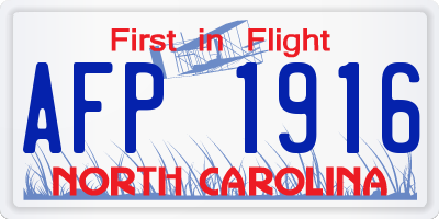 NC license plate AFP1916