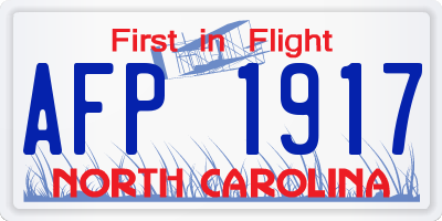 NC license plate AFP1917