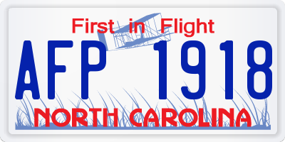 NC license plate AFP1918