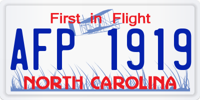 NC license plate AFP1919