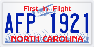NC license plate AFP1921
