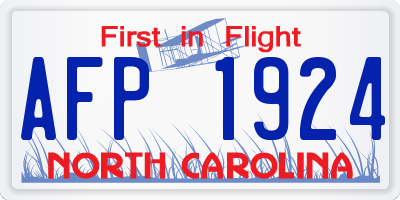 NC license plate AFP1924