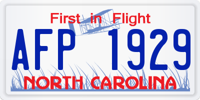 NC license plate AFP1929