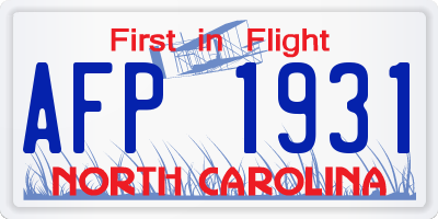 NC license plate AFP1931