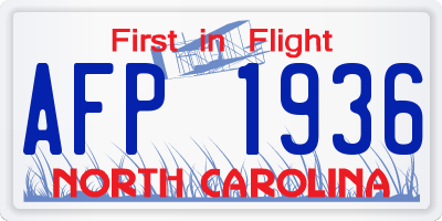NC license plate AFP1936